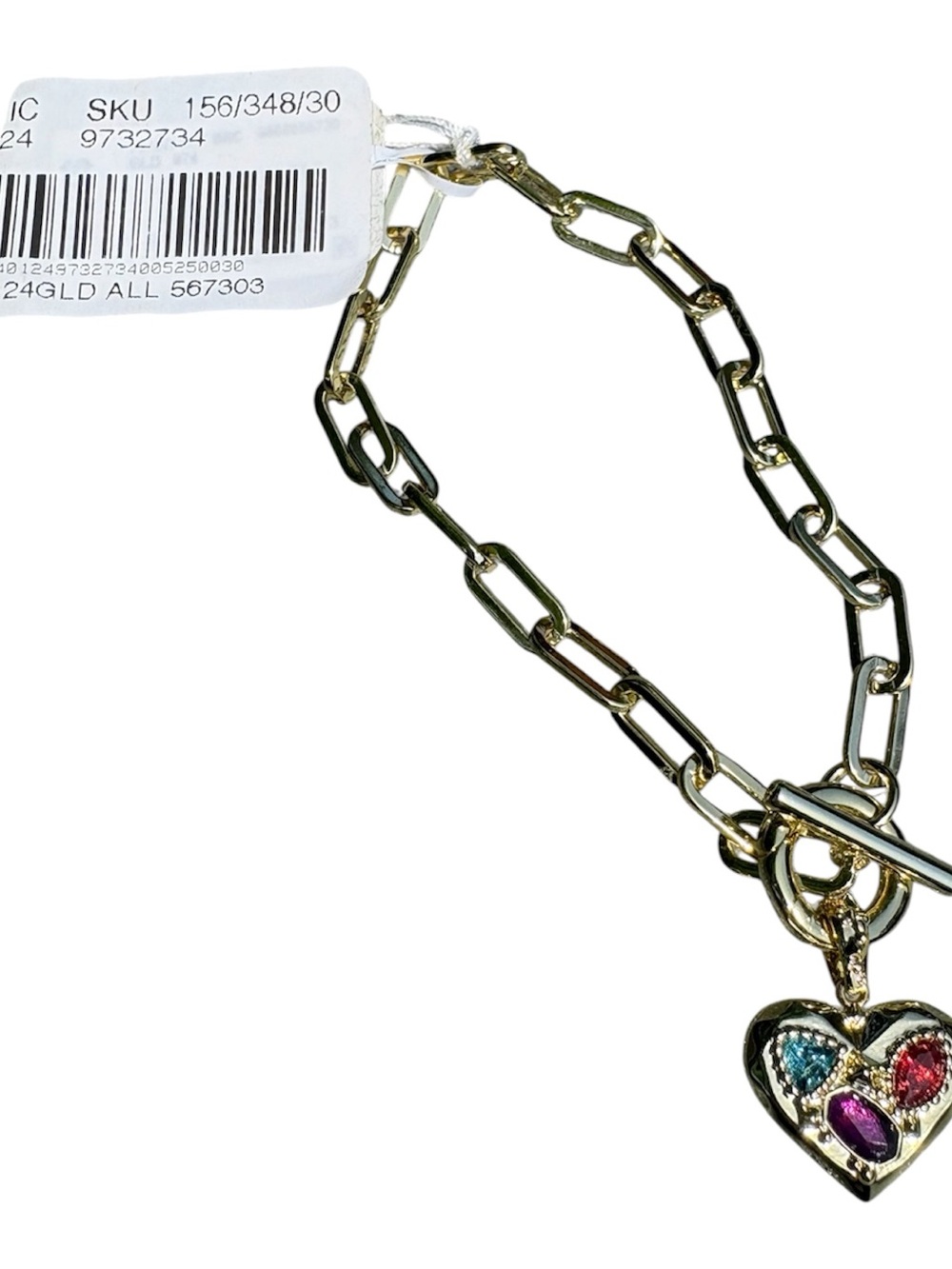 Kendra Scott Penny Gold Heart Chain Bracelet in Multi Mix NWT